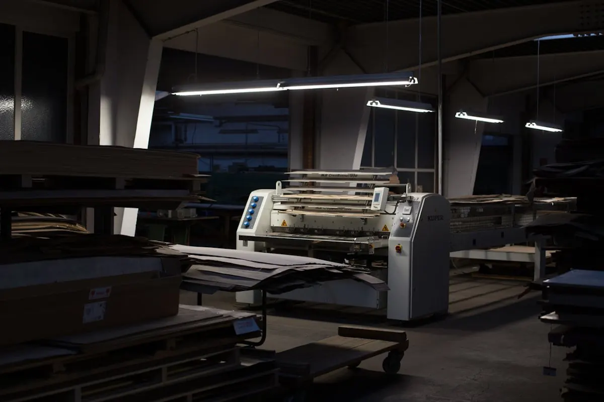 Furnierfügemaschine in der Fertigung