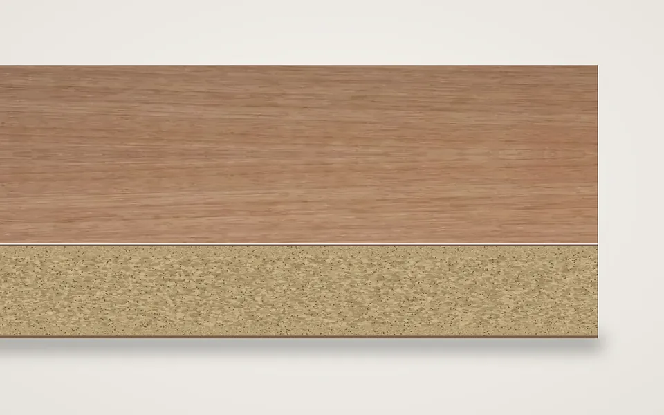 Aningré furnierte Spanplatte 19 mm – 600 × 800 mm, Zuschnitt nach Maß