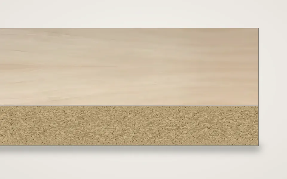 Birke geschält furnierte Spanplatte 19 mm – 500 × 1000 mm, Zuschnitt nach Maß