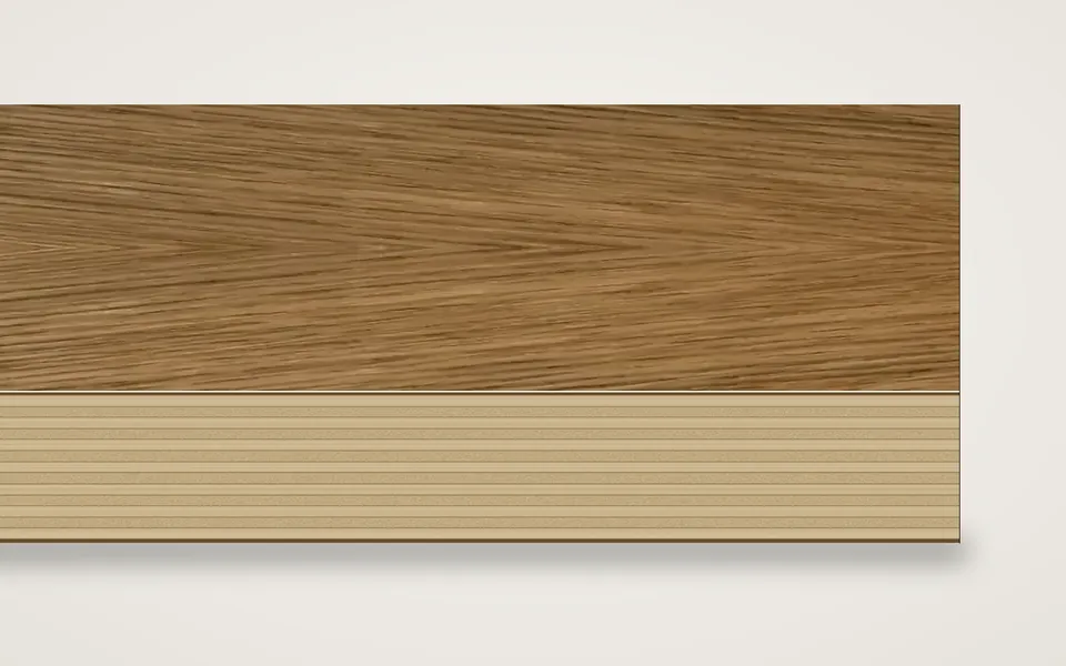 Brauneiche furnierte Multiplexplatte (Birke) 19 mm – 600 × 800 mm, Zuschnitt nach Maß
