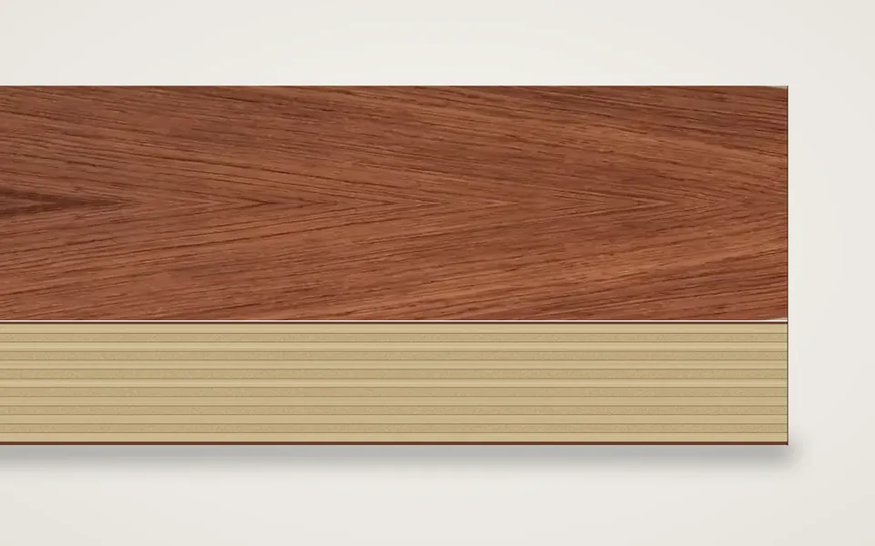 Bubinga furnierte Multiplexplatte (Birke) 19 mm – 600 × 800 mm, Zuschnitt nach Maß