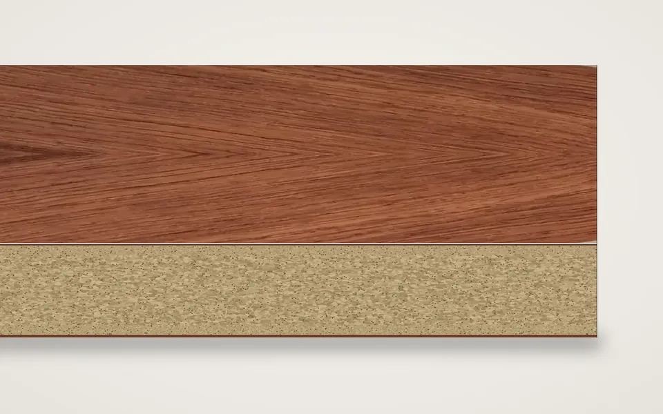 Bubinga furnierte Spanplatte 19 mm – 600 × 800 mm, Zuschnitt nach Maß