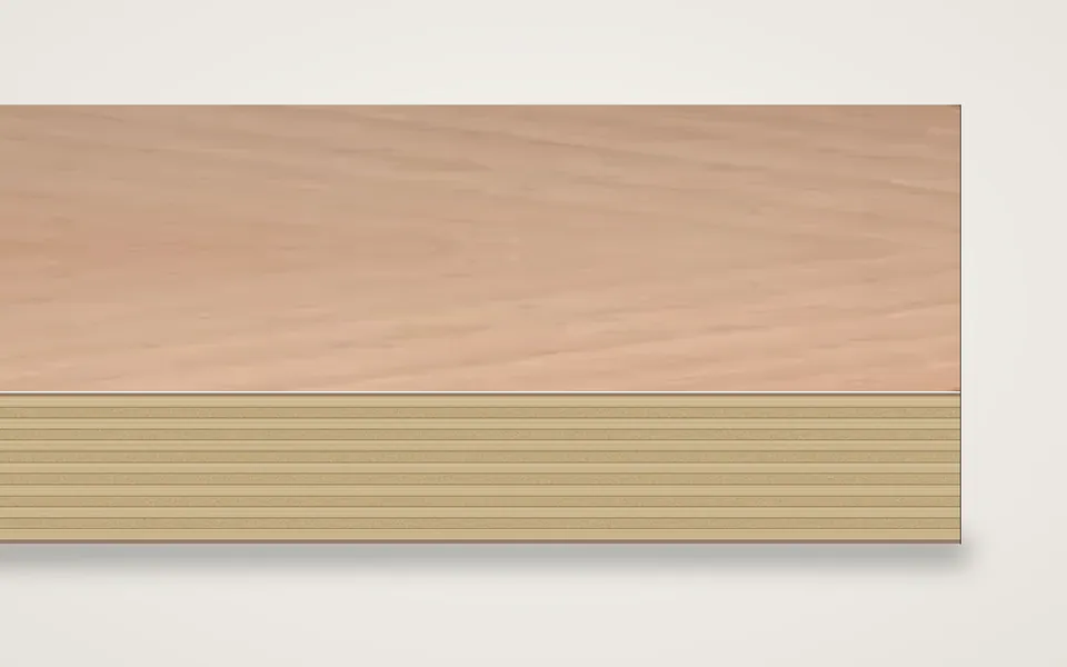Buche gedämpft furnierte Multiplexplatte (Birke) 19 mm – 600 × 800 mm, Zuschnitt nach Maß