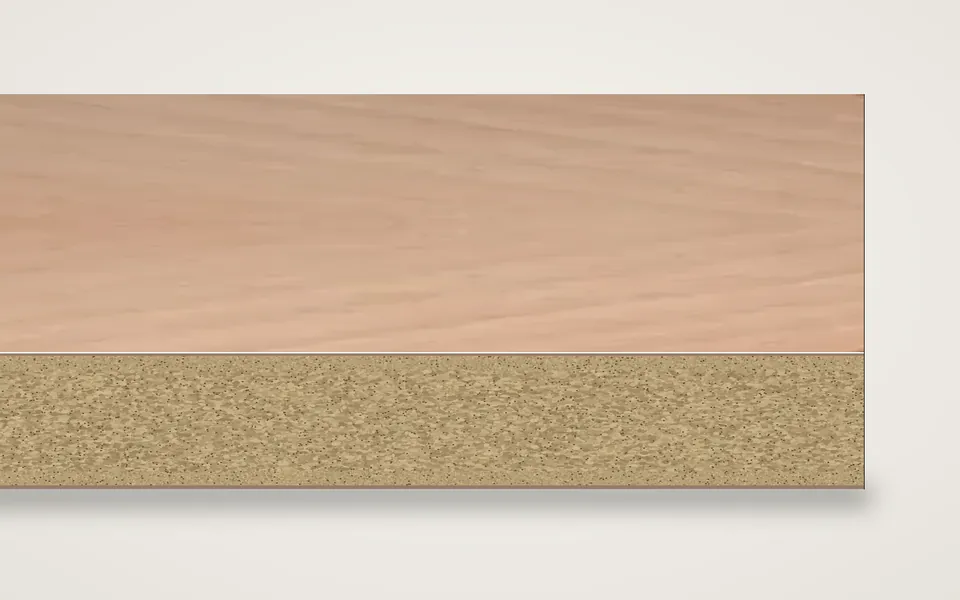Buche gedämpft furnierte Spanplatte 19 mm – 600 × 800 mm, Zuschnitt nach Maß