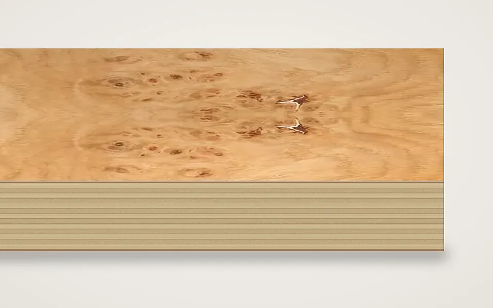 Eiche Maser furnierte Multiplexplatte (Birke) 19 mm – 600 × 800 mm, Zuschnitt nach Maß