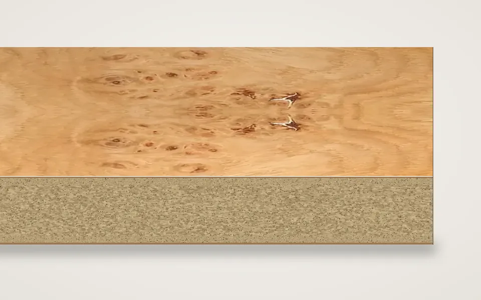 Eiche Maser furnierte Spanplatte 19 mm – 600 × 800 mm, Zuschnitt nach Maß