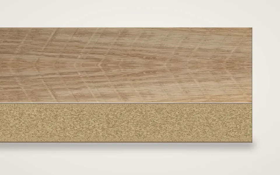 Eiche sägerau furnierte Spanplatte 19 mm – 600 × 800 mm, Zuschnitt nach Maß
