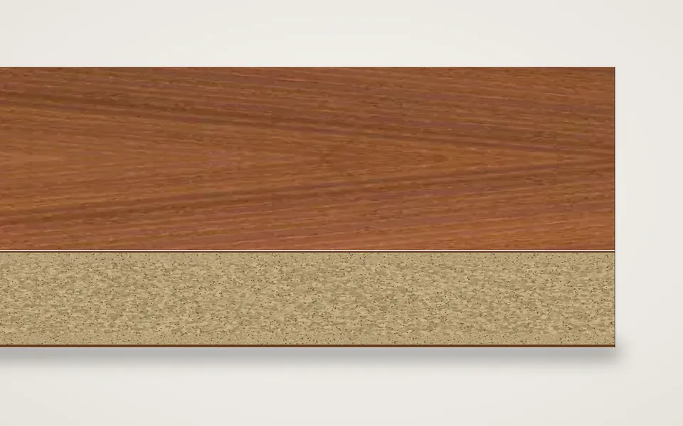 Mahagoni, Sapelli furnierte Spanplatte 19 mm – 600 × 800 mm, Zuschnitt nach Maß