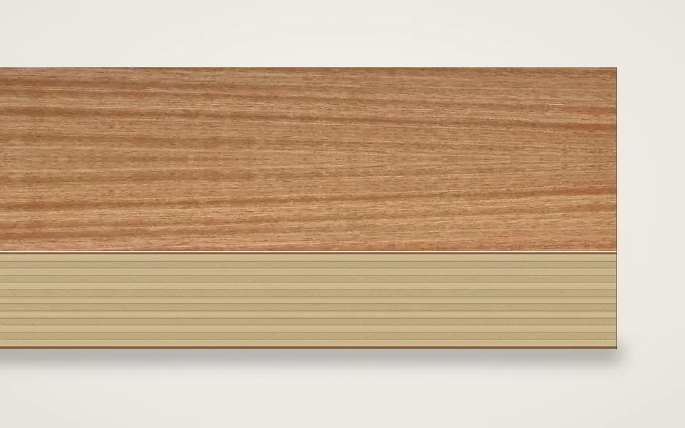 Makoré furnierte Multiplexplatte (Birke) 19 mm – 600 × 800 mm, Zuschnitt nach Maß