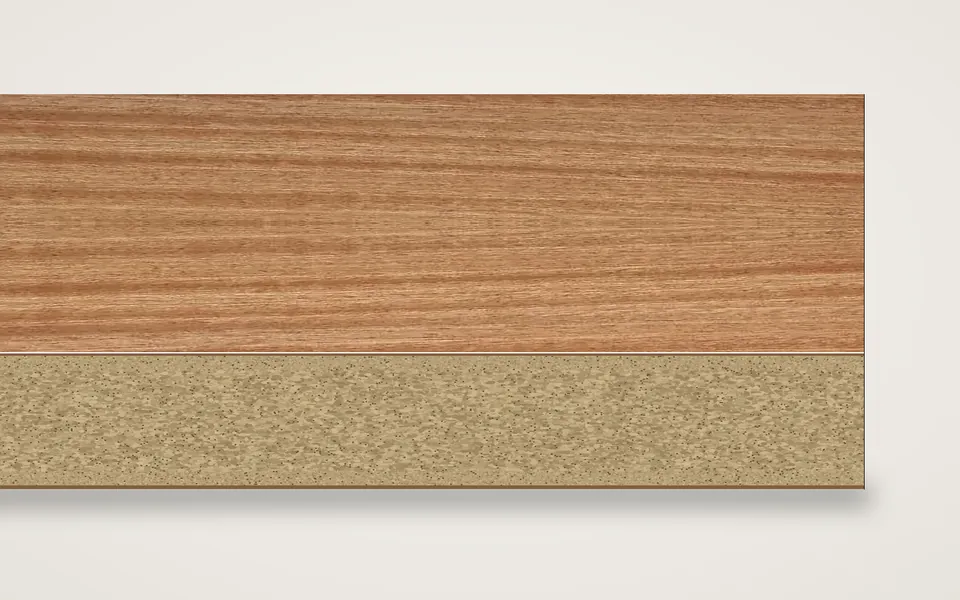 Makoré furnierte Spanplatte 19 mm – 600 × 800 mm, Zuschnitt nach Maß