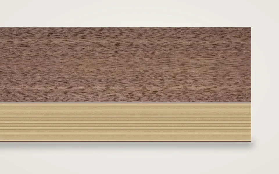 Nussbaum amerikanisch furnierte Multiplexplatte (Birke) 19 mm – 600 × 800 mm, Zuschnitt nach Maß
