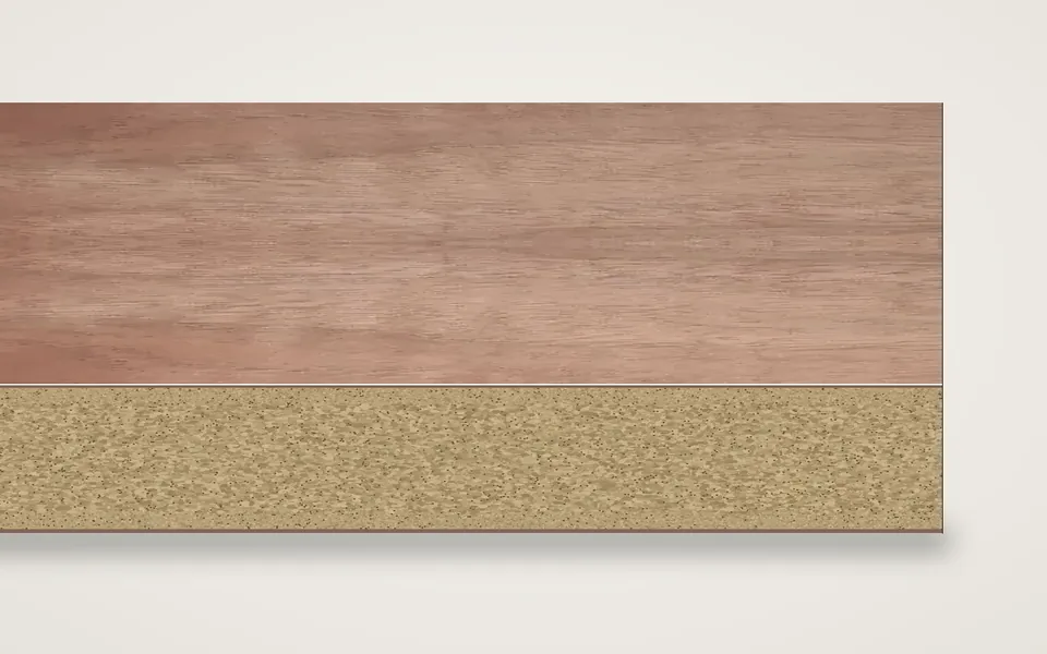 Nussbaum europäisch furnierte Spanplatte 19 mm – 600 × 800 mm, Zuschnitt nach Maß