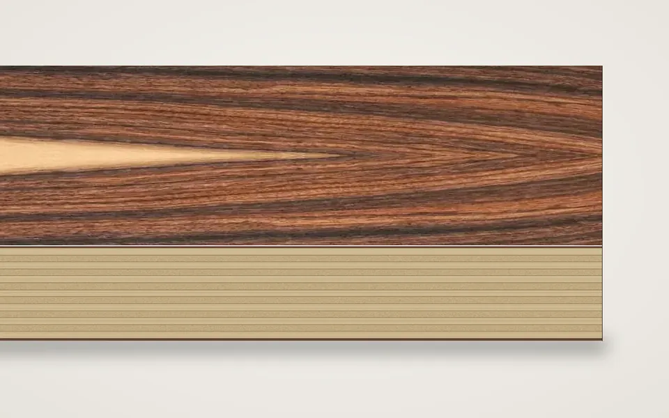 Palisander Santos- furnierte Multiplexplatte (Birke) 19 mm – 500 × 1000 mm, Zuschnitt nach Maß