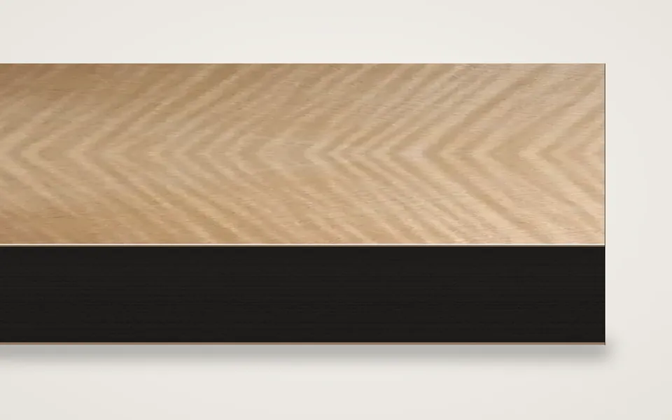 Riegelahorn furnierte MDF-Platte schwarz durchgefärbt 20 mm – 500 × 1000 mm, Zuschnitt nach Maß