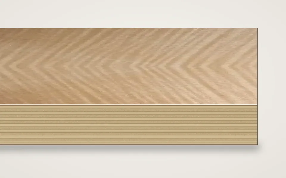 Riegelahorn furnierte Multiplexplatte (Birke) 19 mm – 600 × 800 mm, Zuschnitt nach Maß