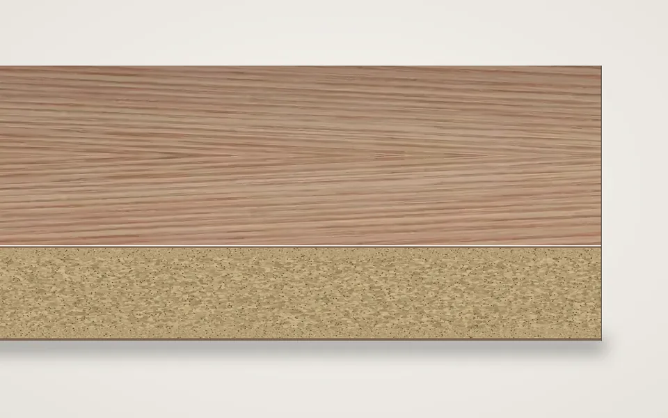 Roteiche amerikanisch furnierte Spanplatte 19 mm – 600 × 800 mm, Zuschnitt nach Maß