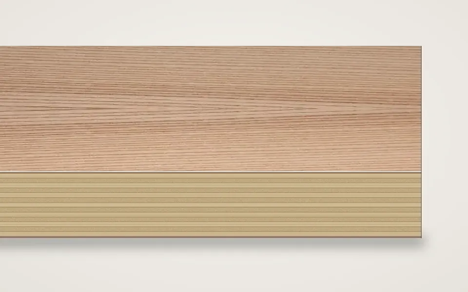 Rotrüster furnierte Multiplexplatte (Birke) 19 mm – 600 × 800 mm, Zuschnitt nach Maß