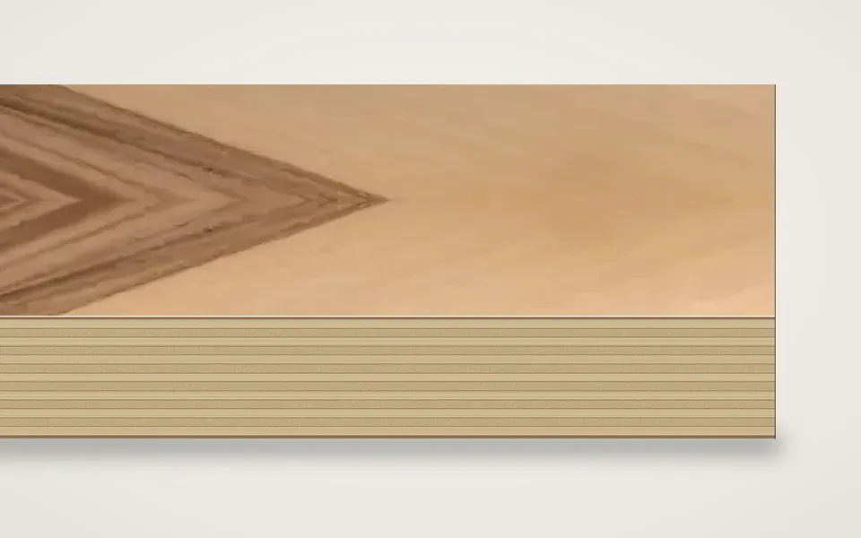 Satin Nuss furnierte Multiplexplatte (Birke) 19 mm – 500 × 1000 mm, Zuschnitt nach Maß