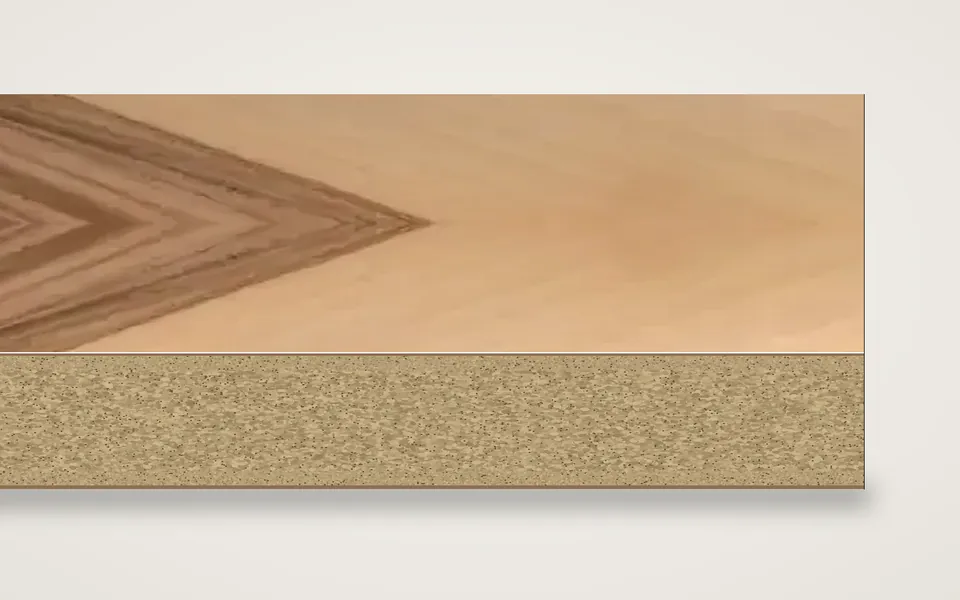 Satin Nuss furnierte Spanplatte 19 mm – 500 × 1000 mm, Zuschnitt nach Maß