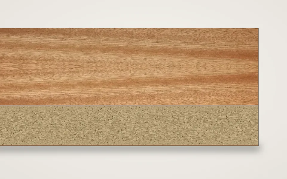 Tiama furnierte Spanplatte 19 mm – 600 × 800 mm, Zuschnitt nach Maß