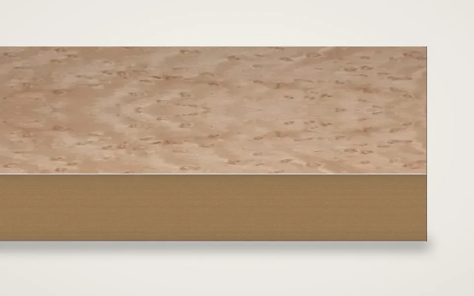 Vogelaugenahorn furnierte MDF-Platte 19 mm – 500 × 1000 mm, Zuschnitt nach Maß