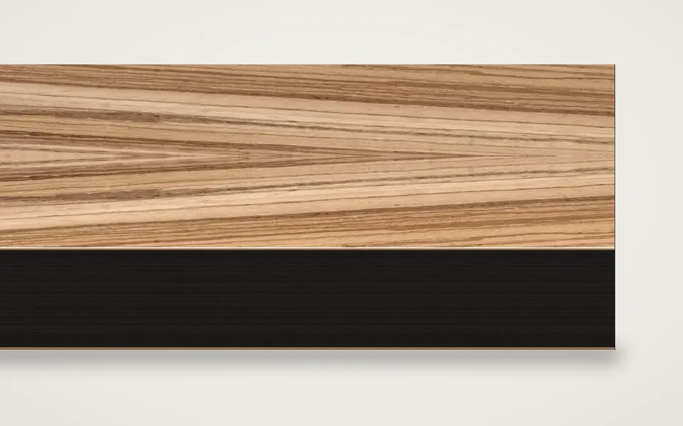 Zebrano furnierte MDF-Platte schwarz durchgefärbt 20 mm – 600 × 800 mm, Zuschnitt nach Maß